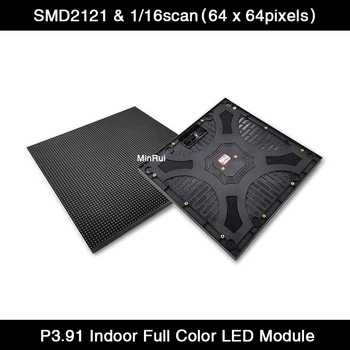 Vysoké Rozlíšenie P3.91 Krytý Farebný SMD RGB LED Video Znamenia 250x250mm Matrice LED Displej Modul 64x64 Pixelov 1/16 Scan Hub75E