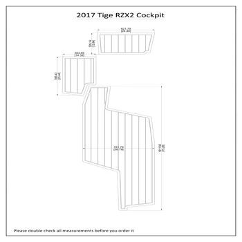2017 Tige RZX2 Kokpitu Loď EVA Faux Pena Týk Palube Poschodí Pad