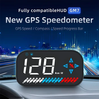 GM7 Pre Všetky Auta HUD Head Up Display Auta GPS Tachometer Smart Hodiny Dekor Digitálne Meradlá Auto Elektronika Príslušenstvo