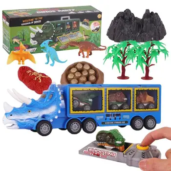 Vytiahnuť Späť Dinosaura Auto Hračky, Stavebnice Triceratops Truck Dinosaurov Vytiahnuť Späť Autíčka Pre Deti, Mini Zvierat Obrázok Vytiahnuť Späť Autá Strany
