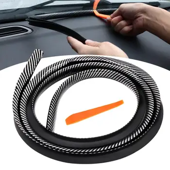 1.6 M Univerzálna Carbon Fiber Tabuli Gumené Tesniace Pásy Nástroj Čelného Skla Dash Zvukotesné Tmel Auto Interiérové Doplnky
