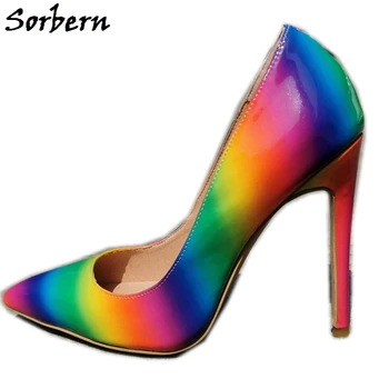 Sorbern Rainbow Ženy Čerpadla Topánky Vysokým Podpätkom Ukázal Prst Dámy Podpätky Ol Topánky Pre Ženy Podpätky Luxusné Topánky Ženy Dizajnérov