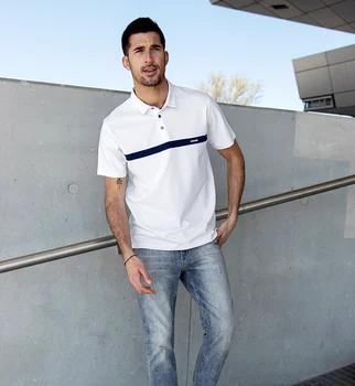 J9056 - letné nové pánske Polo Tričko pánske krátke rukávy Korálkové bavlna biela Klope T-shirt