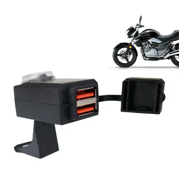 Black QC 3.1 Dual USB 9-12 V Nepremokavé Motorka Motocykel Riadidlá Adaptérom pre Napájanie Zásuvka Pre Mobilný Telefón