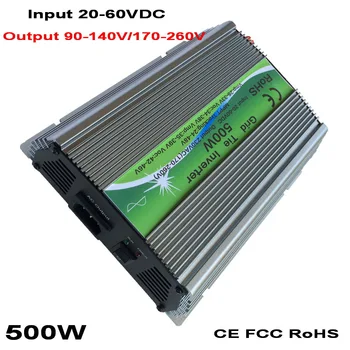 500W 600W Slnečnej Sústavy Kravatu Invertor Funkciu MPPT 20-60VDC vstup 110V 230VAC Micro Na Tied Čistá Sínusová Vlna Invertor