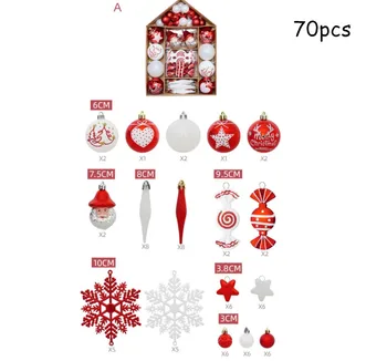70pcs farebné Vianočné gule Vianočné ozdoby 2022 Šťastný Nový Rok darčekové dekorácie, domáce dekorácie