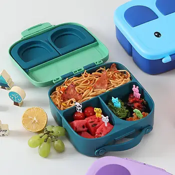 Deti Bento Lunch Box Cartoon Králik Multi-Dizajn mriežky Plastové Izolácie Studenej Zachovanie Mikrovlnná Potravín Kontajner pre Školy