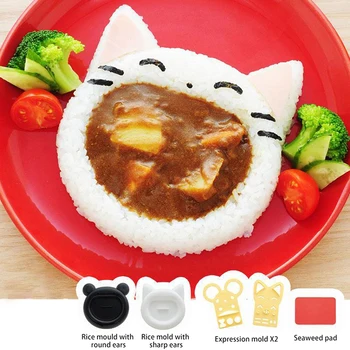 Roztomilý Kreslený Mačka, Medveď Sushi Nori Ryža Formy Dekor Fréza Bento Sandwich DIY Nástroj