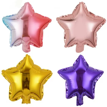 Päť-špicaté Hviezdy Fóliový Balón Nafukovacie Vodíka 10Pc Samostatne Tesniaci Party Decor