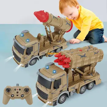 Veľké Diaľkové Ovládanie 2.4 G Auto RC vojenské auto Deti Armády hračka Auto Simulované Vojenské Vozidlo spaľujúce shell RC Truck S Svetlá