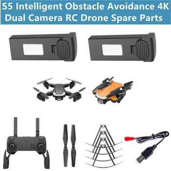 S5 Inteligentné Prekážkou Vyhýbanie sa 4K RC Drone Náhradné Diely 3,7 V 2000MAH Batéria/Vrtule/Chrániť Rám/Remote Control/USB Line