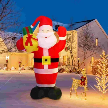 1 Nastavte Santa Claus Nafukovacie Vonkajšie Vianočné Dekorácie, Vstavaný LED Svetlá Nafukovacie Santa Holiday Party Decor