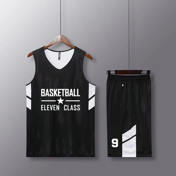 Muži Basketbalové Dresy Nastaviť Dvakrát strane College Prázdne Reverzibilné Basketbal Uniformy Športovej Prípravy Vyhovuje Priedušná Quick-suché