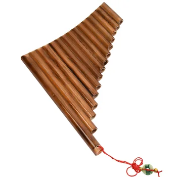 Ručné Ľavej Strane Pan Flauta 15 Rúry G Tón Panpipes Ľudový strunový Nástroj s Čistením Nástroj pre Začiatočníkov Hnedá