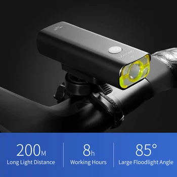 Svetlo na bicykel V9C 800 Lúmenov Požičovňa Svetlo Predné Svetlometu Baterka Cyklistické Doplnky, 5 Režim Lampy USB Nabíjateľné