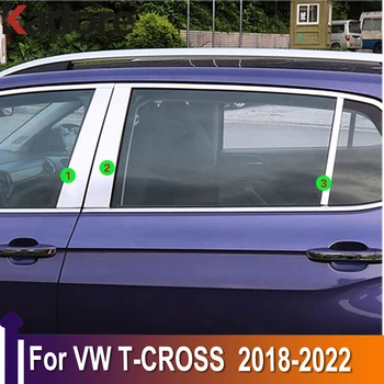 Pre Volkswagen VW T-cross Tcross 2018-2021 2022 Nehrdzavejúcej Ocele Dvere Auta Rámu Okna Centrum Piliere B+C Kryt Výbava Príslušenstvo