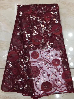 Nigéria Svadobné Sequin Čipky Textílie Afrike Francúzskej Čipky A Tylu Textílie 2021 Vysoko Kvalitné Textílie, Čipky D41381