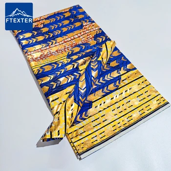 Africké Ankara Textílie Zlaté Vysoko Kvalitnej Tkaniny Afriky Potlačené Tkaniny Tissu Brocade, Nigéria Vosk Veľkoobchod Reálne Vosk Ankara